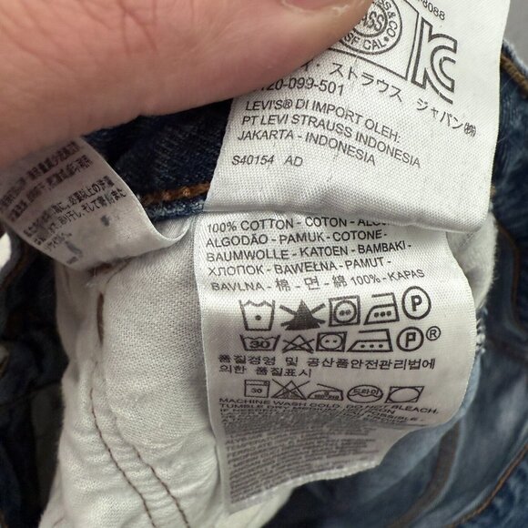 Levis 501 Jeans Mens 33x34 (33x30) Blue Original Fit Button Fly Straight Leg - Picture 3 of 13